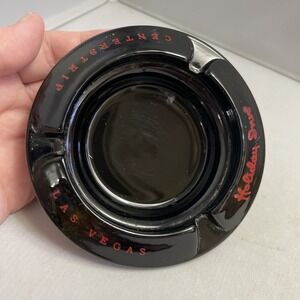 Vintage Holiday Inn Ashtray Las Vegas Centerstrip Casino Glass Black Round